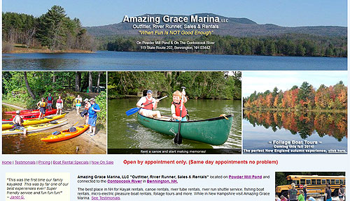 Amazing Grace Marina, kayak rentals, NH